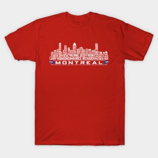 Montreal Hockey Team All Time Legends, Montreal City Skyline T-Shirt